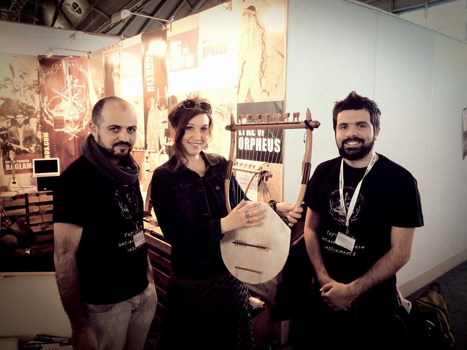 Frankfurt Musikmesse - Germany - Lina Palera and Danis Koumartzis - ancient Greek lyre - Luthieros Music Instruments
