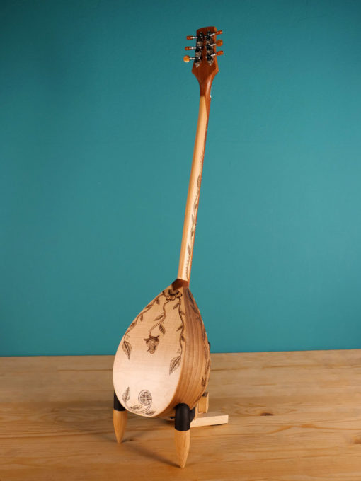 Tzouras decorated with Fire | Handmade Greek Traditional String Instruments - Koumartzis familia - www.LUTHIEROS.com