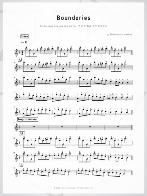Best of Theodore Koumartzis - Lyre Sheet Music - Lyre and Kithara Sheet Music Books Series - Scorebooks - Tablatures - LUTHIEROS.com