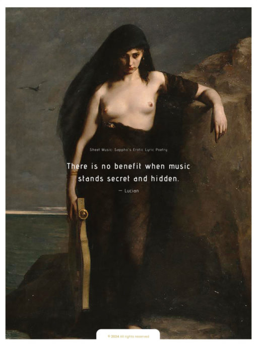 Sappho’s Erotic Lyric Poetry - Lyre Sheet Music by Lina Palera - Lyre and Kithara Sheet Music Books Series - Scorebooks - Tablatures - LUTHIEROS.com