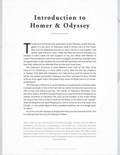 Homer's Odyssey - Lyre Sheet Music by Lina Palera - Lyre and Kithara Sheet Music Books Series - Scorebooks - Tablatures - LUTHIEROS.com